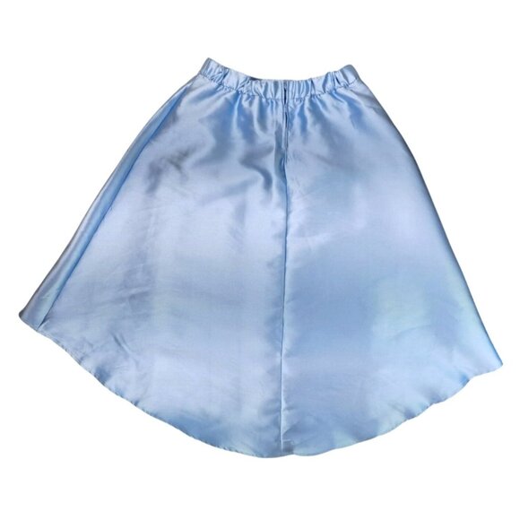 Nickie Lew Light Blue High-Low Skirt Girl Size 14 Satin Elastic Waist Zipper New - Picture 2 of 11